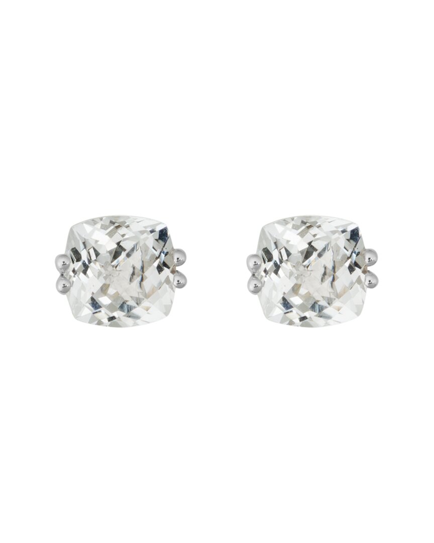 Diamond Select Cuts 14k White Topaz Earrings 2.50 Ct.