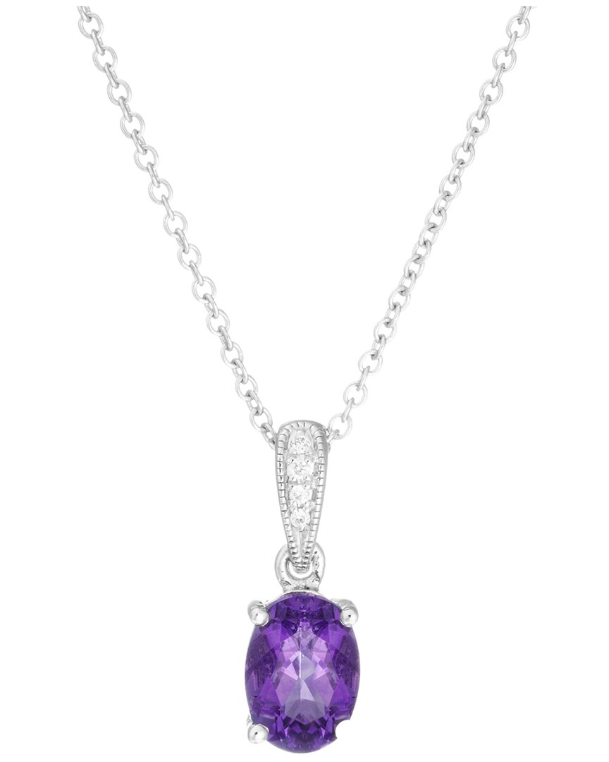 Diamond Select Cuts 14k Diamond .01 Ct. & .77 Ct. Amethyst Necklace
