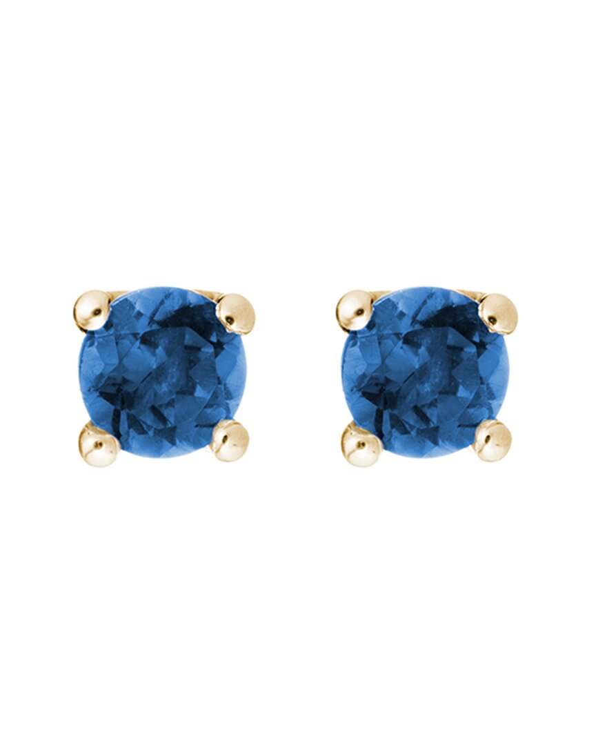 Diamond Select Cuts 14k Blue Sapphire Earrings 0.70 Ct. 4mm