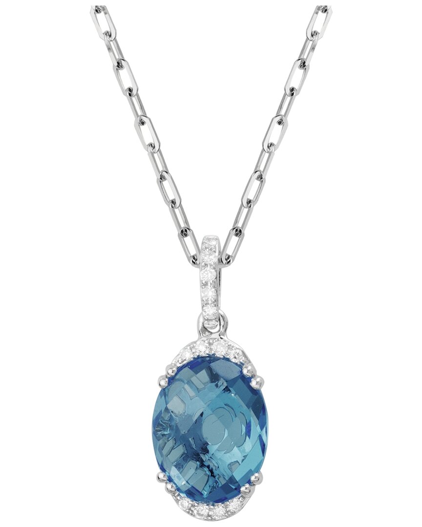 Diamond Select Cuts 14k 3.26 Ct. Tw. Diamond & London Blue Topaz Necklace