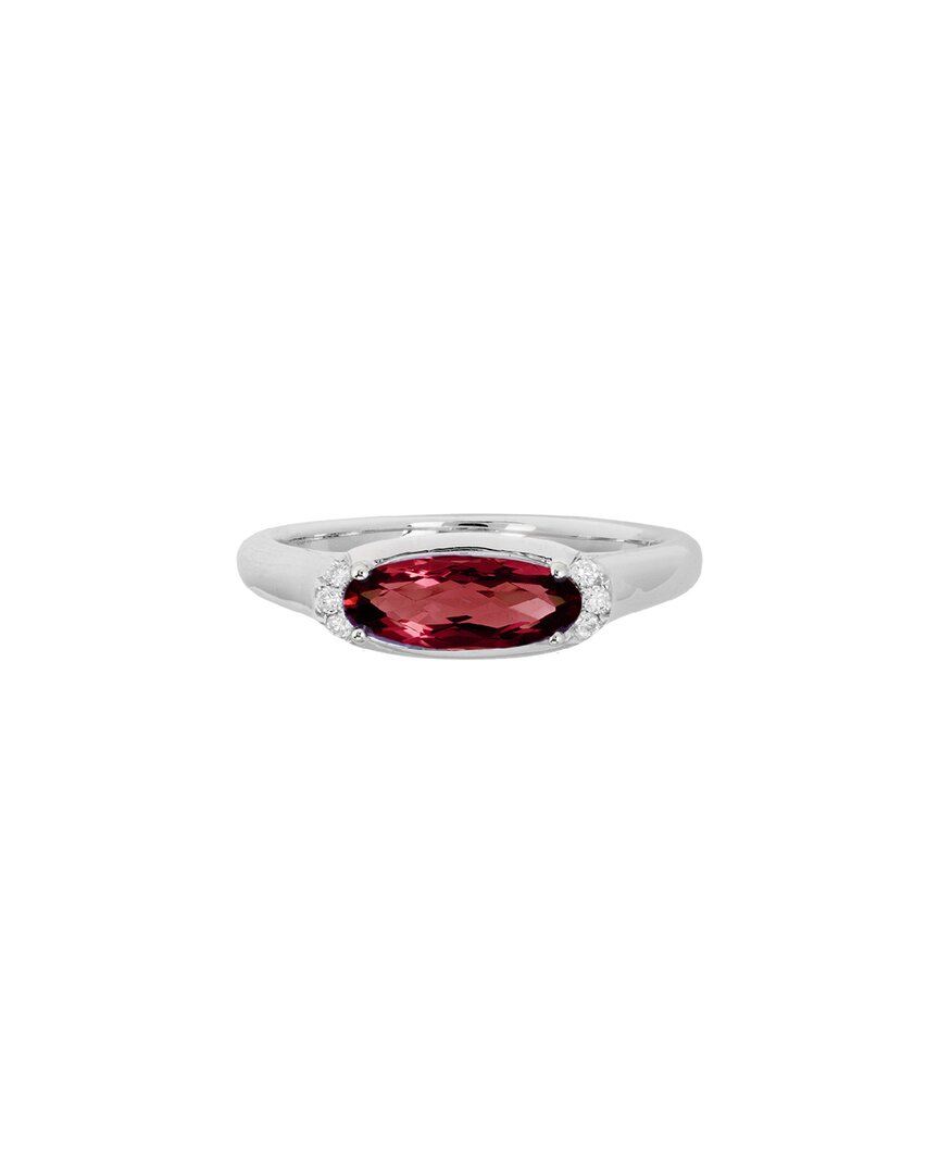 Diamond Select Cuts 14k Diamond .05 Ct. & 1.15 Ct. Garnet Ring