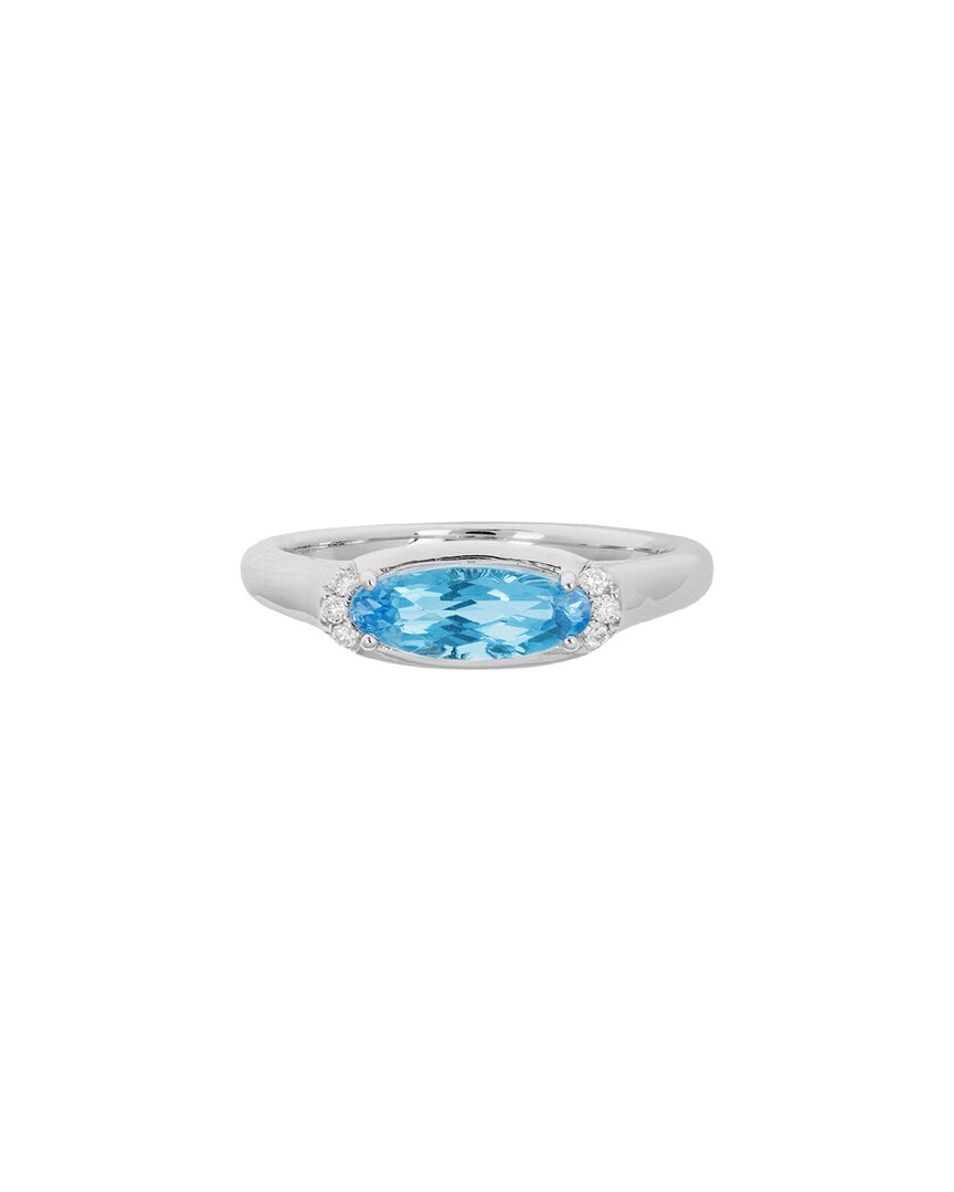 Diamond Select Cuts 14k 1.18 Ct. Tw. Diamond & Blue Topaz Ring