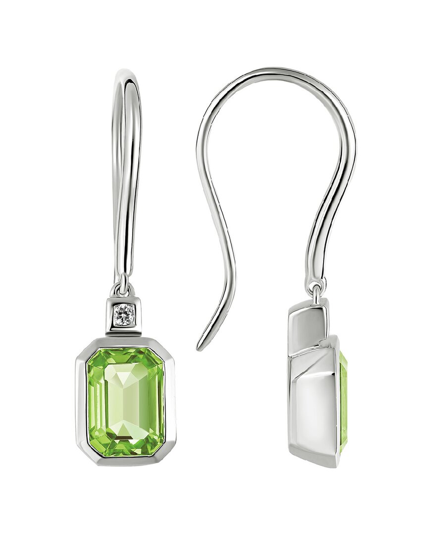 Diamond Select Cuts 14k Diamond .03 Ct. & 2.48 Ct.peridot Earrings