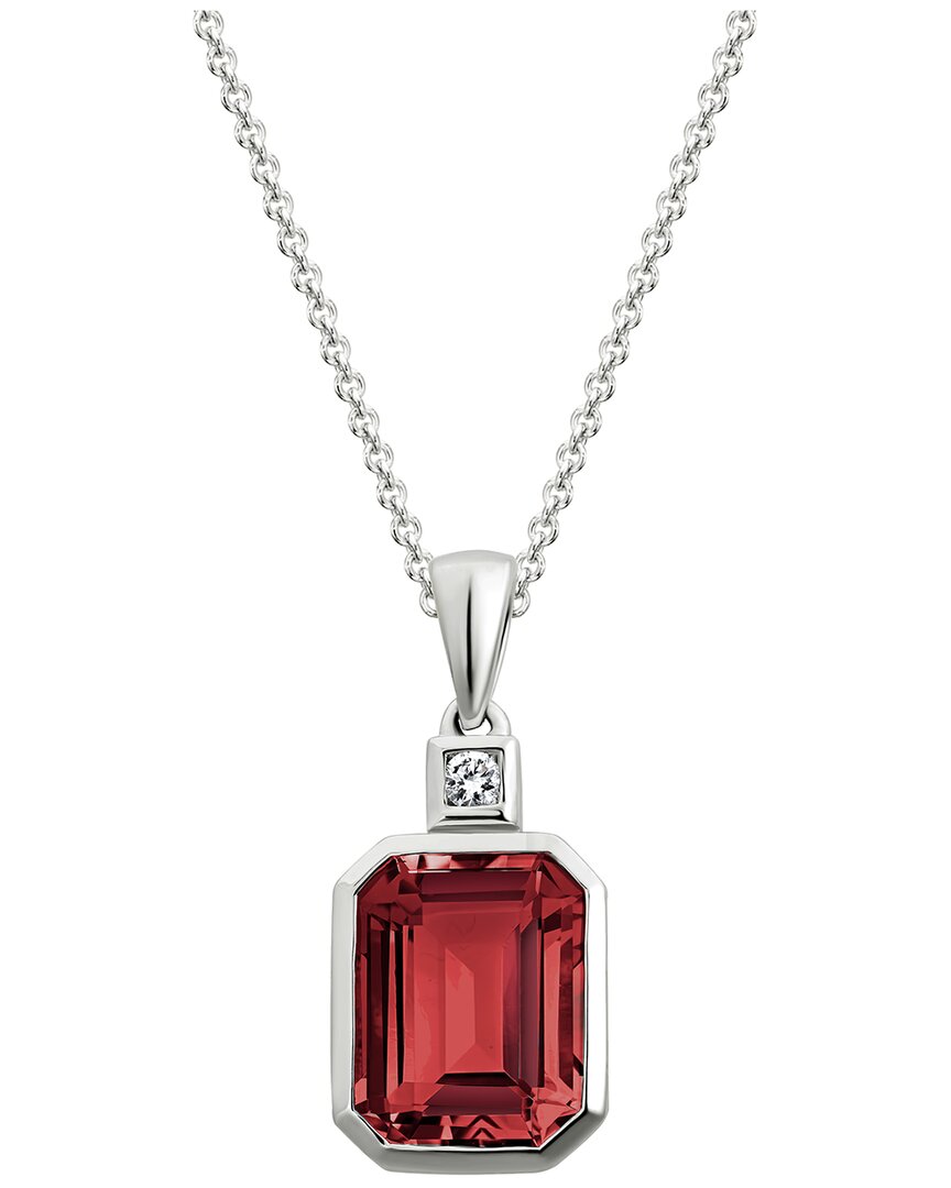 Diamond Select Cuts 14k 2.60 Ct. Tw. Diamond & Garnet Necklace In Metallic