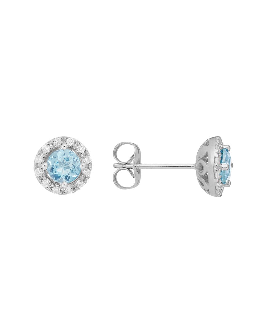 Diamond Select Cuts Dnu 0 Units Sold 14k 0.80 Ct. Tw. Diamond & Aquamarine Earrings