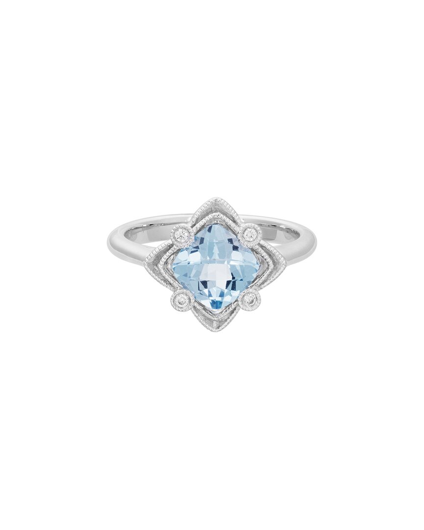 Diamond Select Cuts 14k 1.34 Ct. Tw. Diamond & Aquamarine Ring