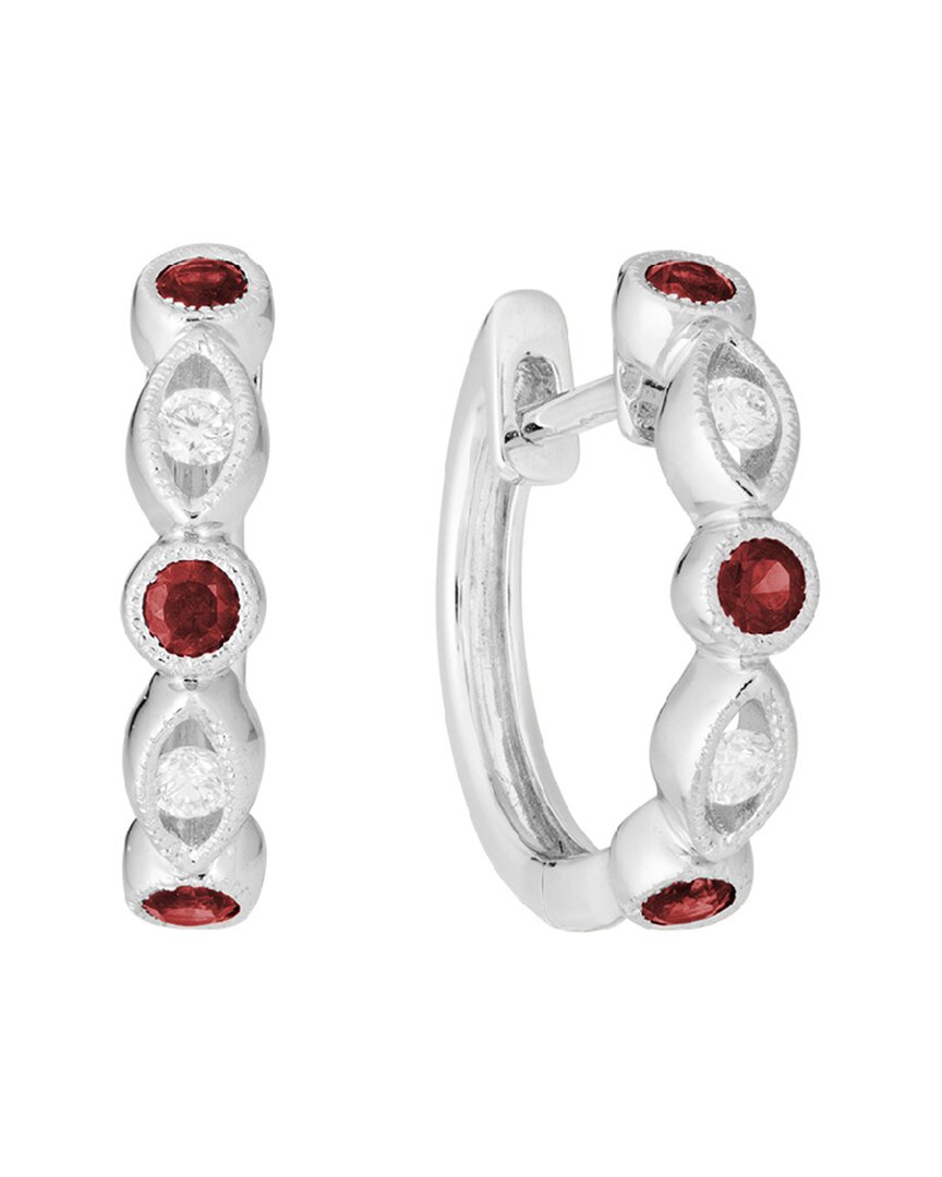 Diamond Select Cuts 14k 0.35 Ct. Tw. Diamond & Ruby Earrings
