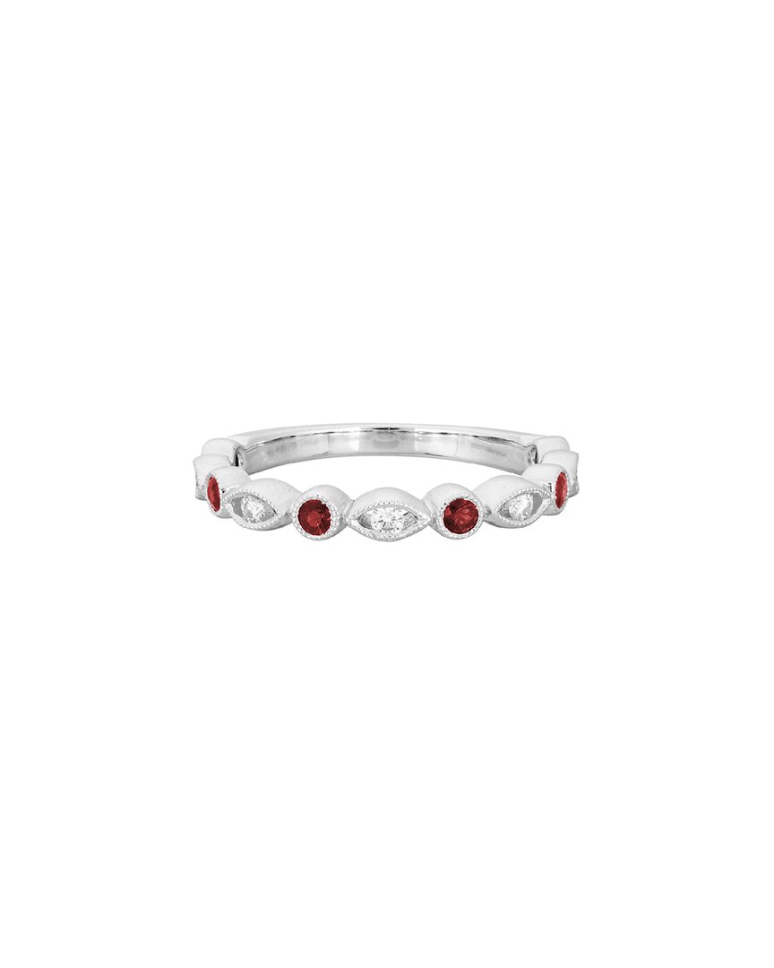 Diamond Select Cuts 14k Diamond .11 Ct. & .27 Ct. Ruby Ring