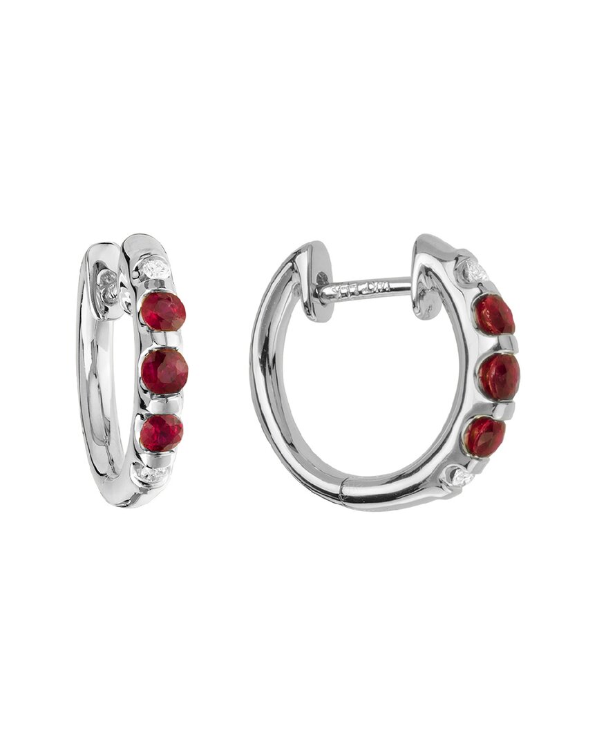 Diamond Select Cuts 14k 0.48 Ct. Tw. Diamond & Ruby Earrings