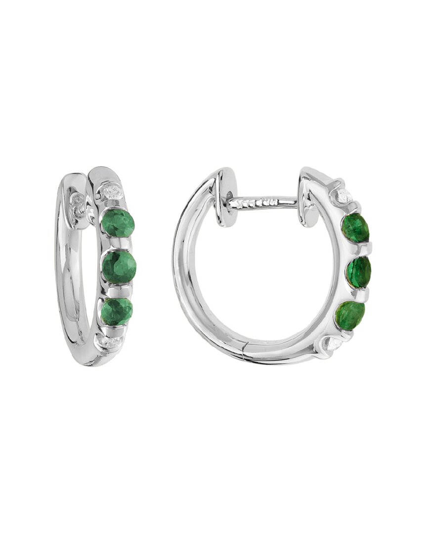 Diamond Select Cuts 14k 0.44 Ct. Tw. Diamond & Emerald Earrings