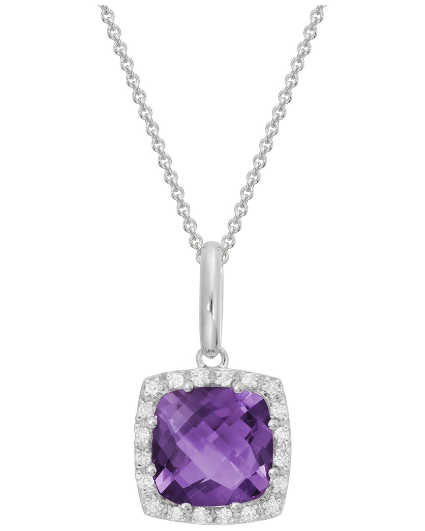 Diamond Select Cuts 14k Diamond .10 Ct. & 1.83 Ct. Amethyst Necklace