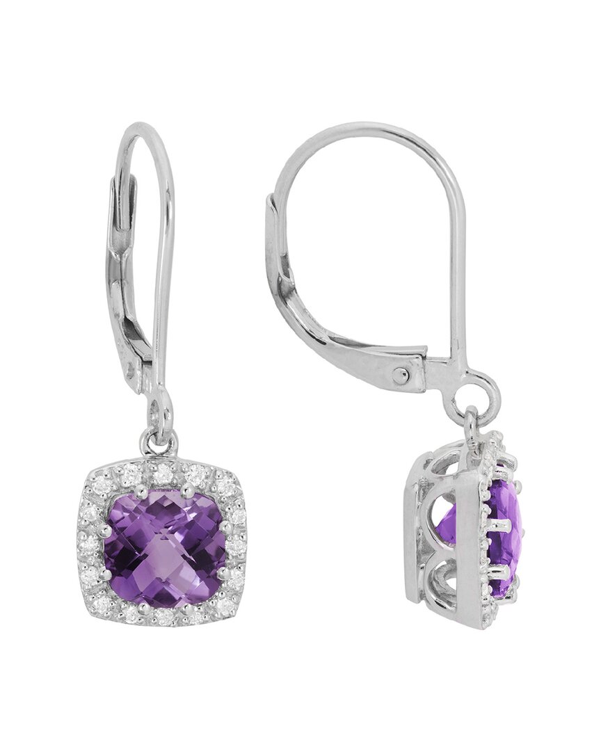 Diamond Select Cuts 14k 1.93 Ct. Tw. Diamond & Amethyst Earrings