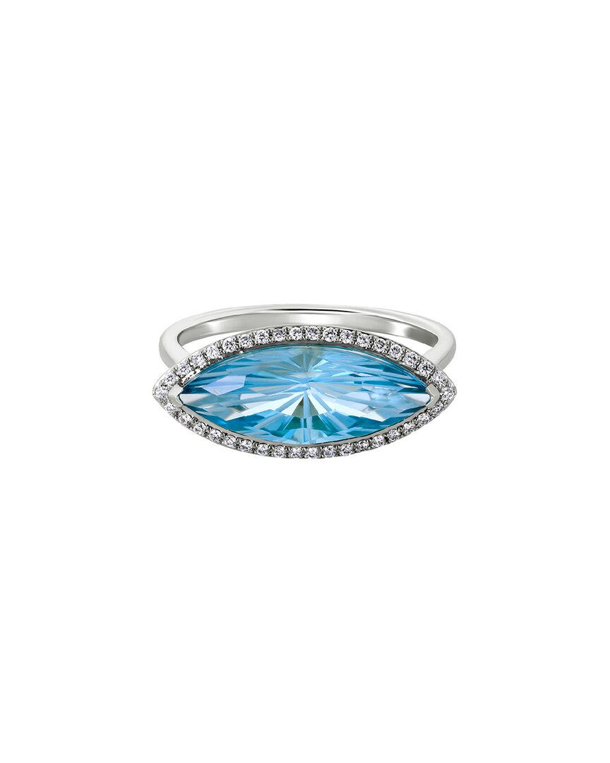 Diamond Select Cuts 14k Diamond .10 Ct. & 3.19 Ct. Blue Topaz Ring