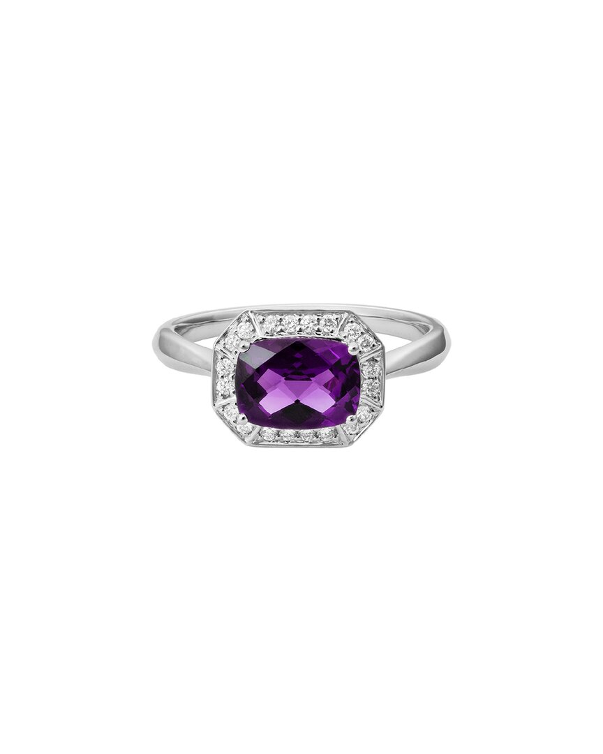 Diamond Select Cuts 14k Diamond .14 Ct. & 1.25 Ct. Amethyst Ring