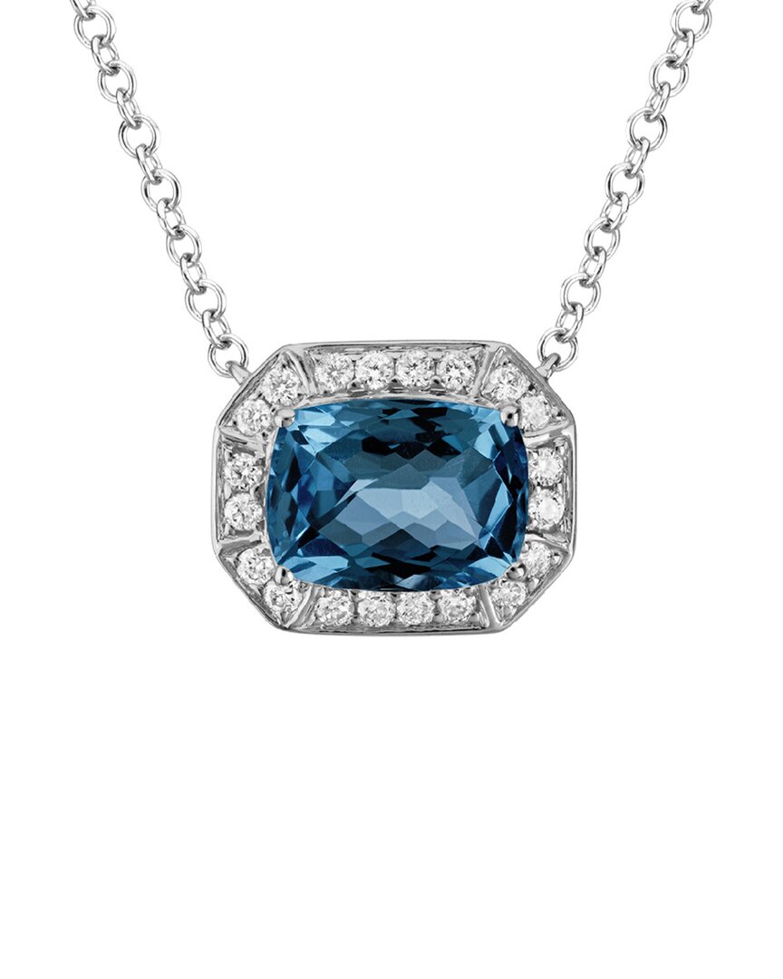Diamond Select Cuts 14k 1.85 Ct. Tw. Diamond & London Blue Topaz Necklace