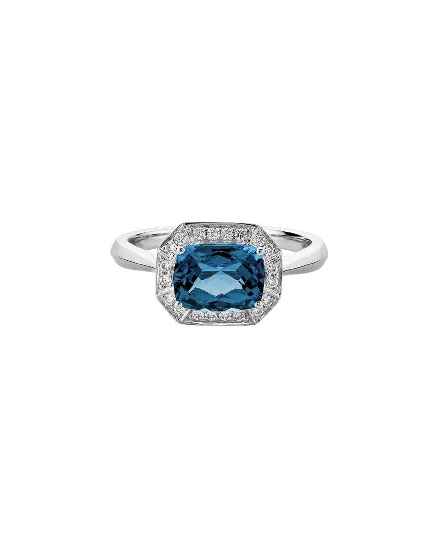 Diamond Select Cuts 14k Diamond .14 Ct. & 1.85 Ct London Blue Topaz Ring