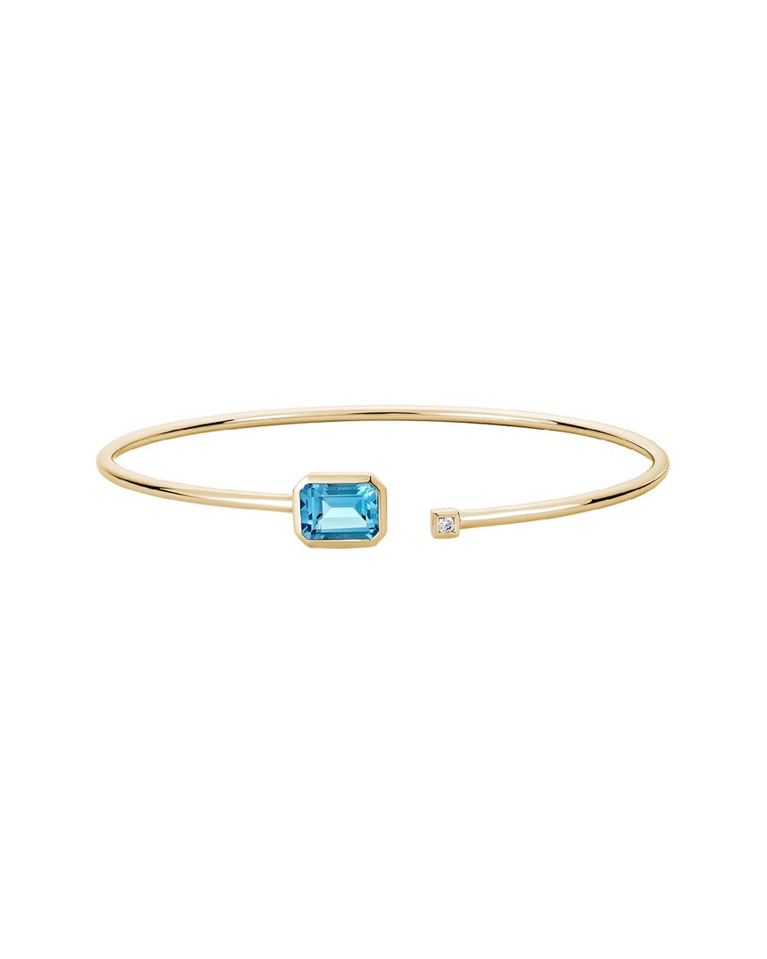 Diamond Select Cuts 14k 1.75 Ct. Tw. Diamond & Blue Topaz Bangle