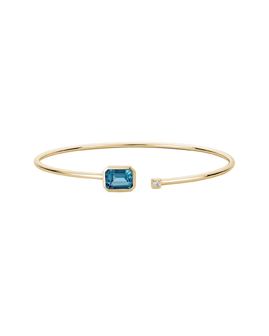 Diamond Select Cuts 14k Diamond .03 Ct. & 1.72 Ct. London Blue Topaz Bangle