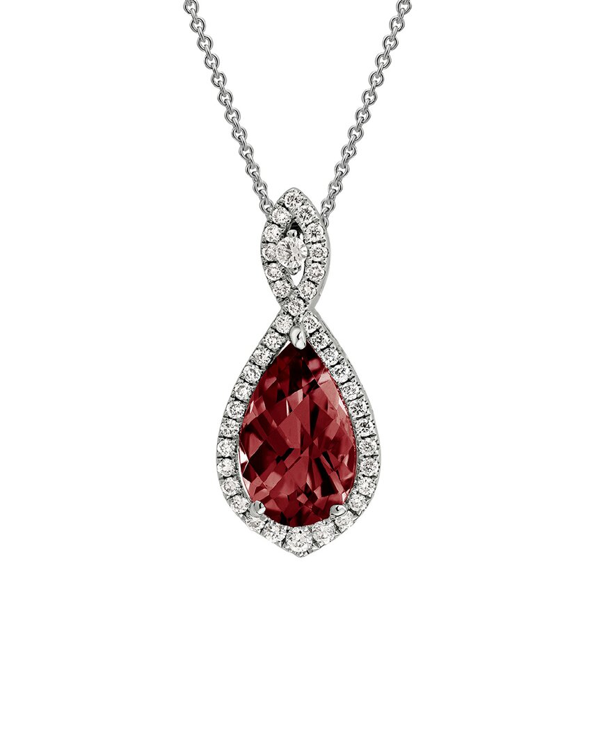 Diamond Select Cuts 14k Diamond .25 Ct. & 2.60 Ct. Garnet Necklace