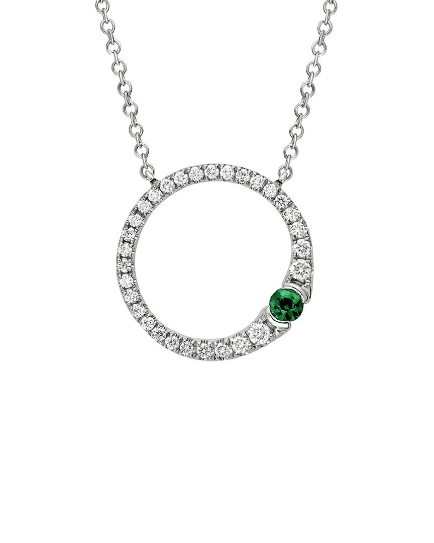 Diamond Select Cuts 14k 0.25 Ct. Tw. Diamond & Emerald Necklace