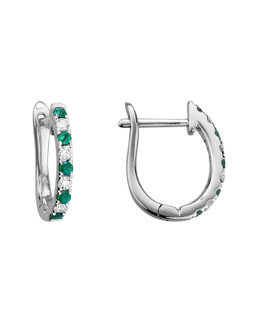 Diamond Select Cuts 14k 0.38 Ct. Tw. Diamond & Emerald Earrings