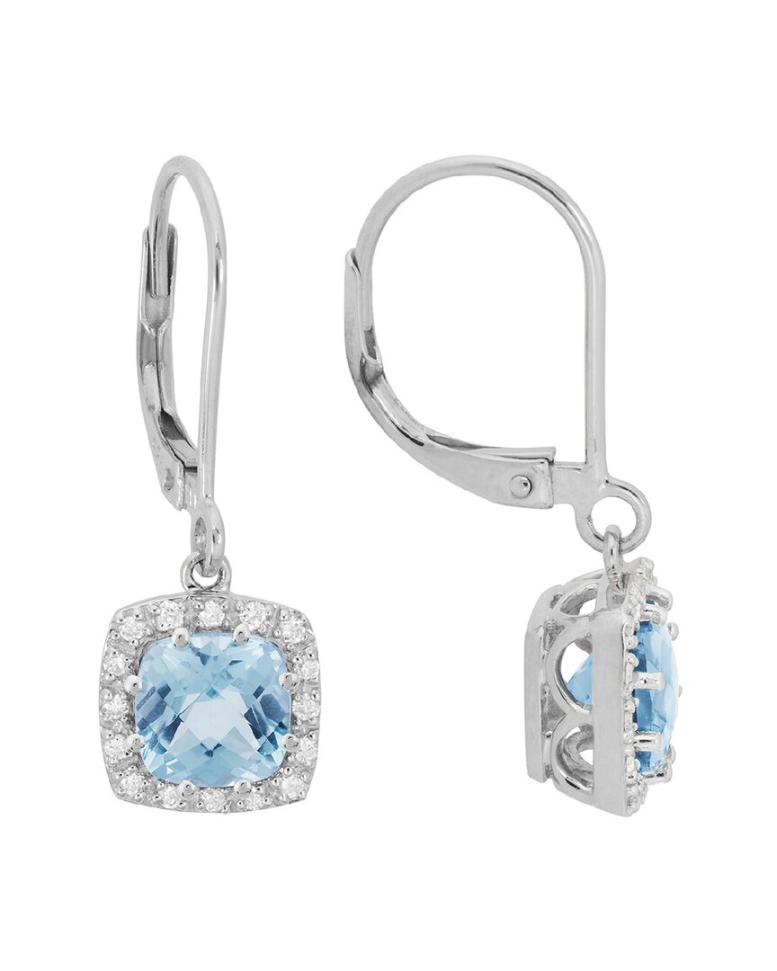 Diamond Select Cuts 14k 1.82 Ct. Tw. Diamond & Aquamarine Earrings