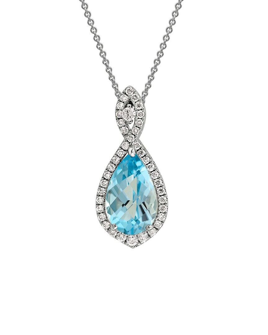 Diamond Select Cuts 14k 2.85 Ct. Tw. Diamond & Blue Topaz Necklace