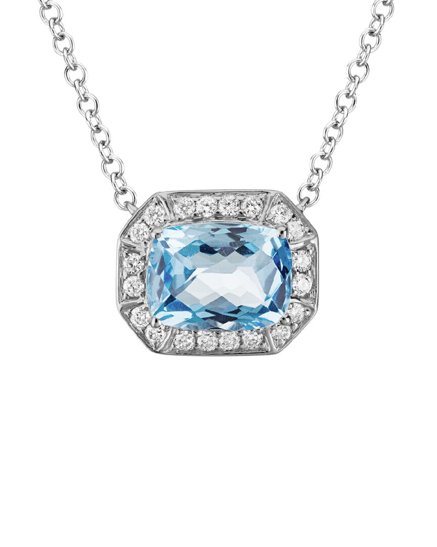 Diamond Select Cuts 14k 1.41 Ct. Tw. Diamond & Aquamarine Necklace
