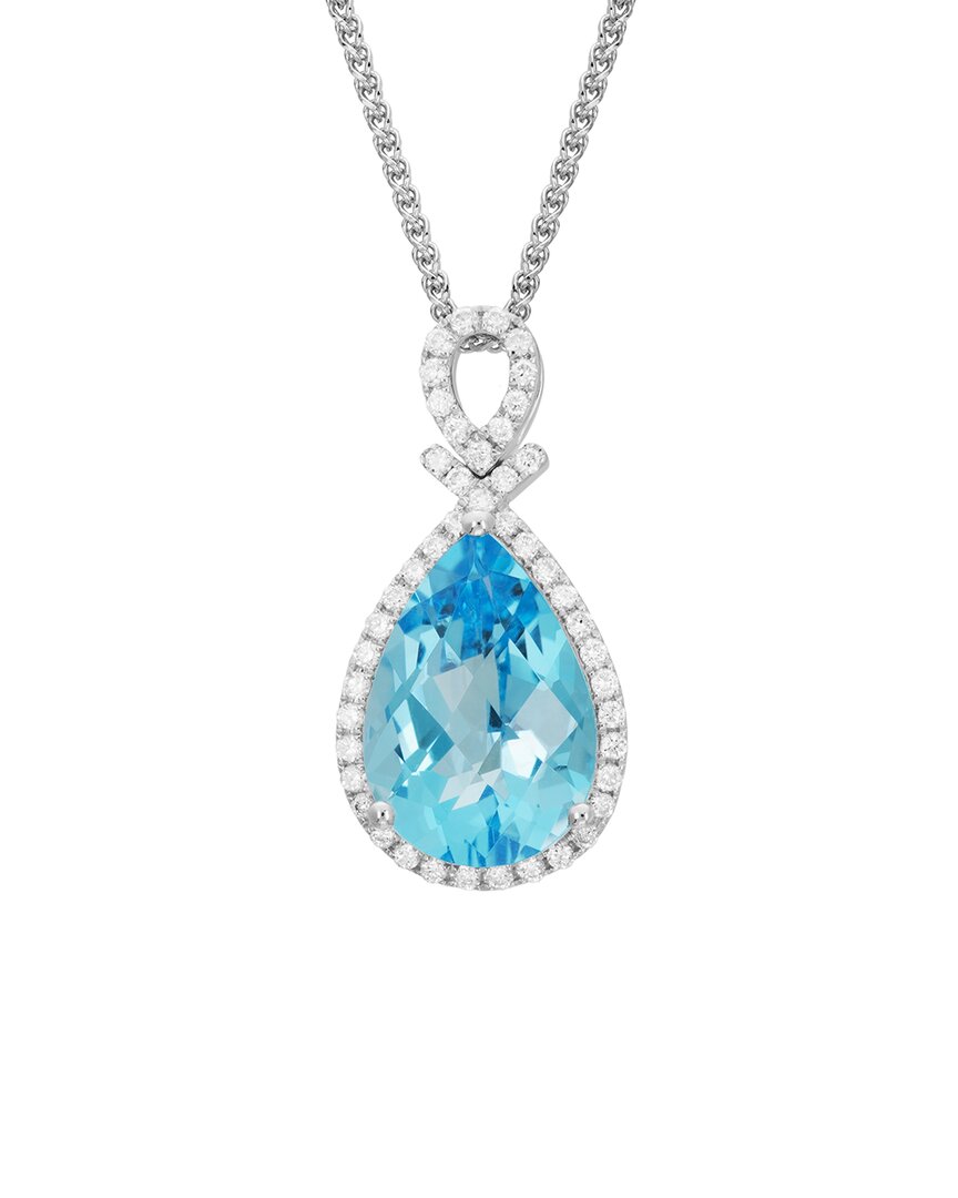 Diamond Select Cuts 14k 5.16 Ct. Tw. Diamond & Blue Topaz Necklace