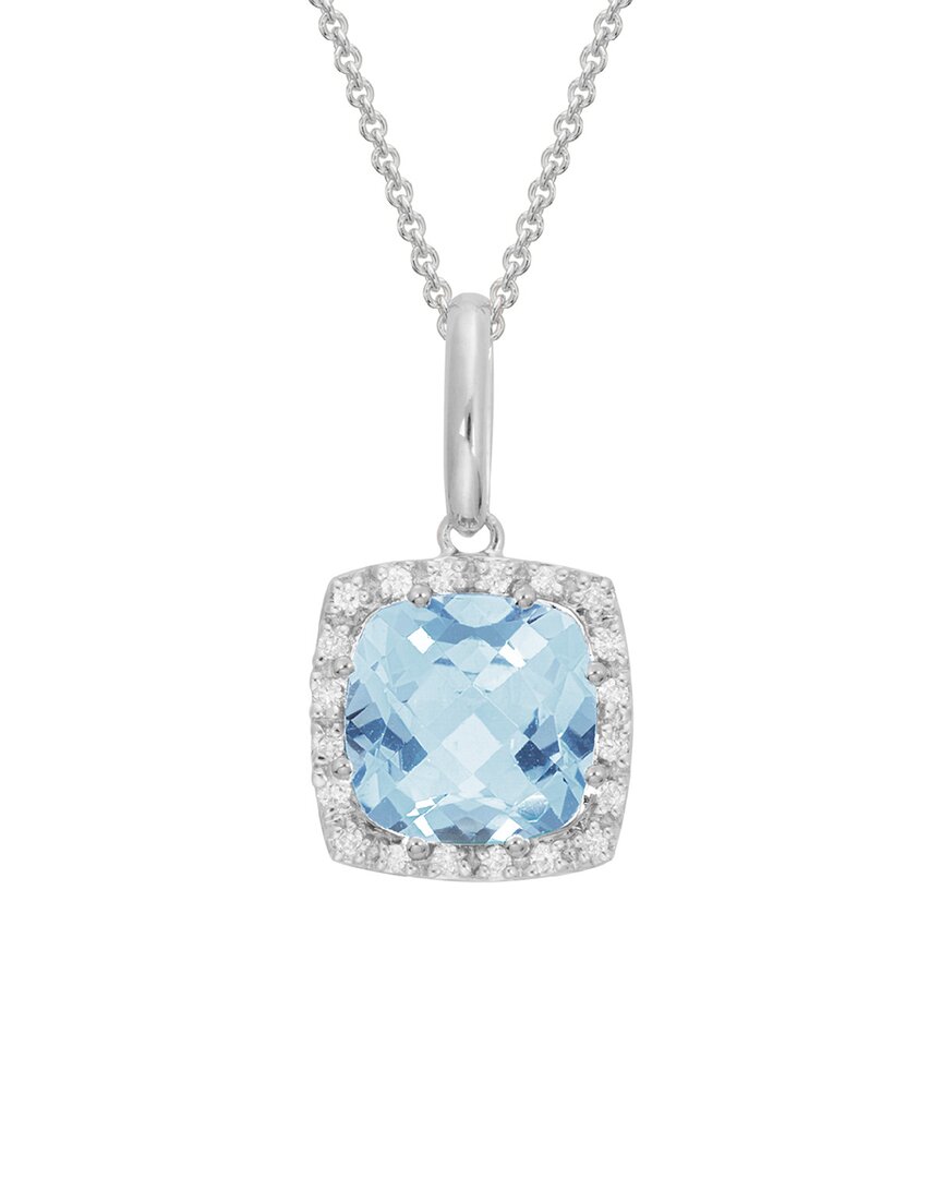 Diamond Select Cuts 14k 1.95 Ct. Tw. Diamond & Aquamarine Necklace