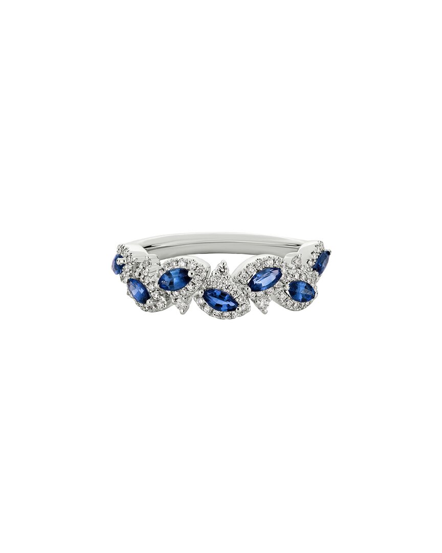 Diamond Select Cuts 14k 1.03 Ct. Tw. Diamond & Blue Sapphire Ring