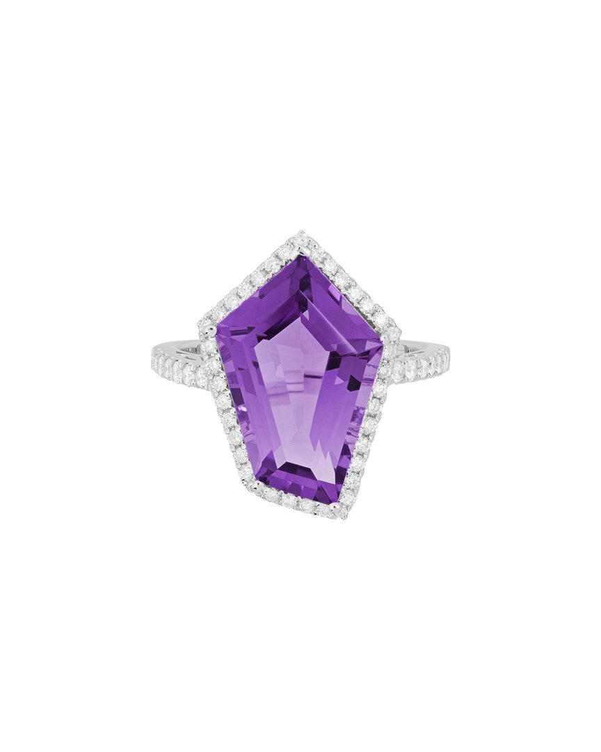 Diamond Select Cuts 14k 6.53 Ct. Tw. Diamond & Amethyst Ring In Purple