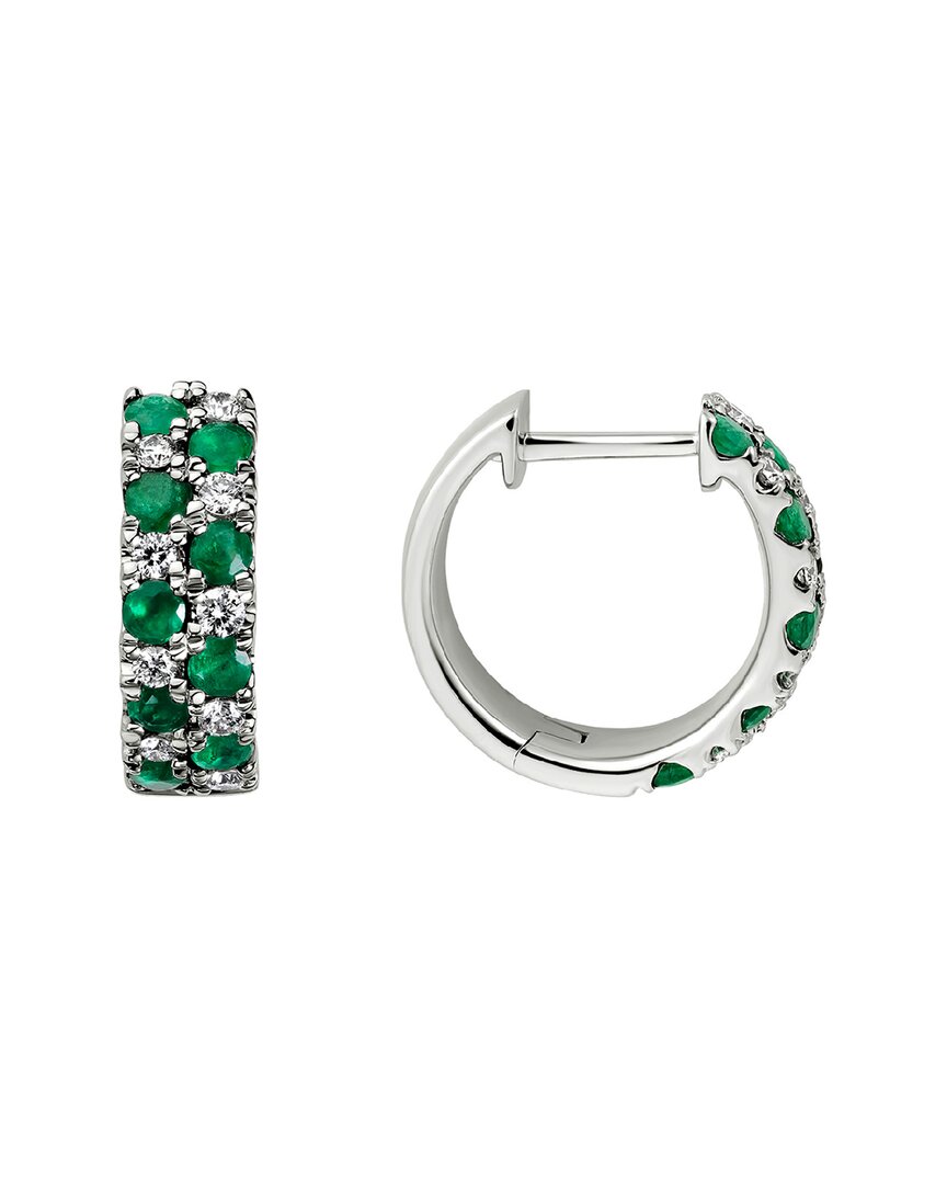 Diamond Select Cuts 14k 0.92 Ct. Tw. Diamond & Emerald Earrings