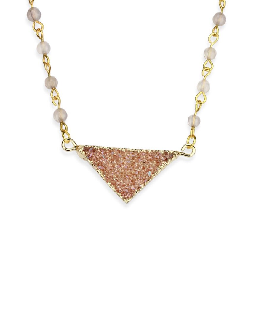Saachi Quartz Druzy Triangle Pendant Necklace