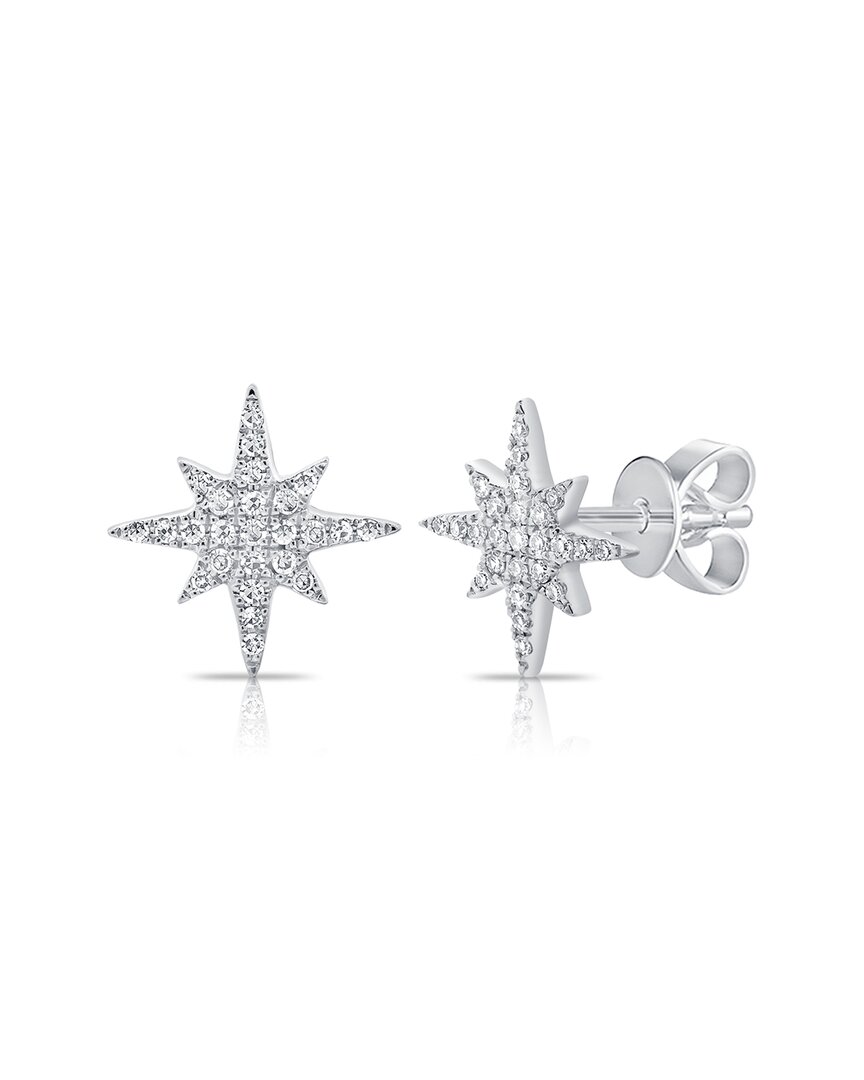 Sabrina Designs 14k 0.12 Ct. Tw. Diamond Star Earrings In Metallic