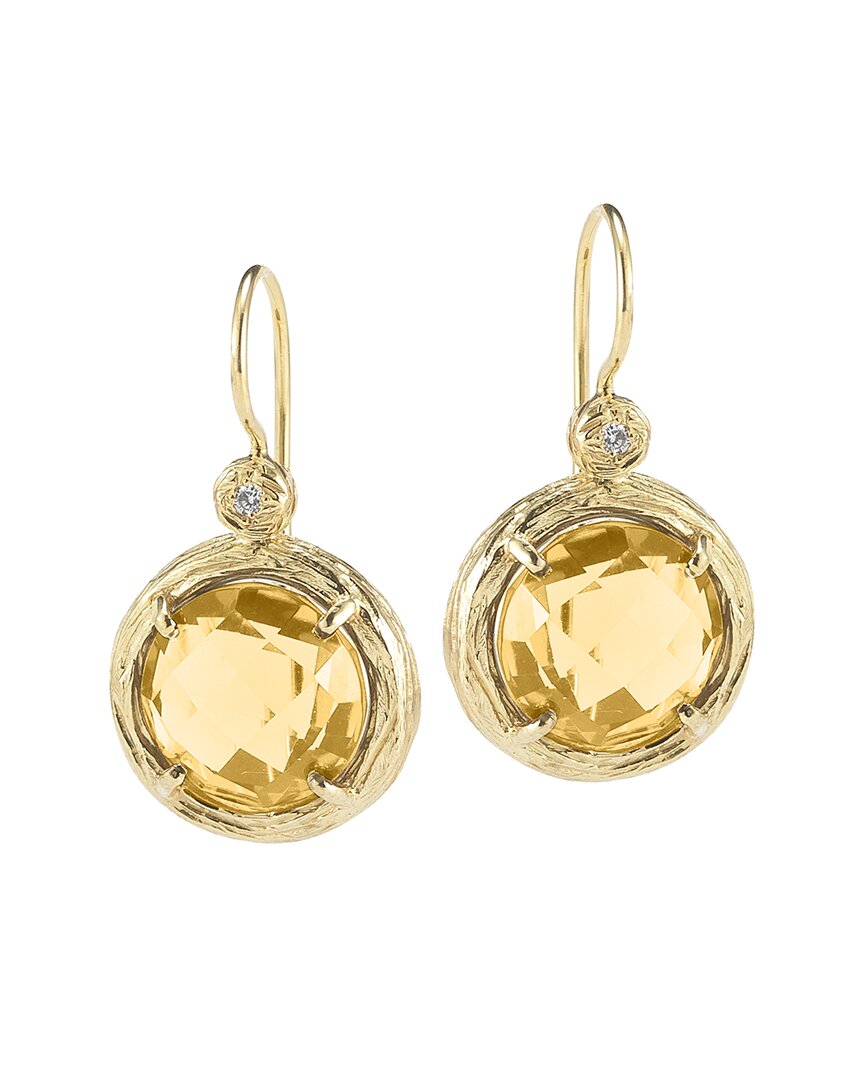 I. Reiss Color Collection 14k 2.78 Ct. Tw. Diamond & Citrine Earrings