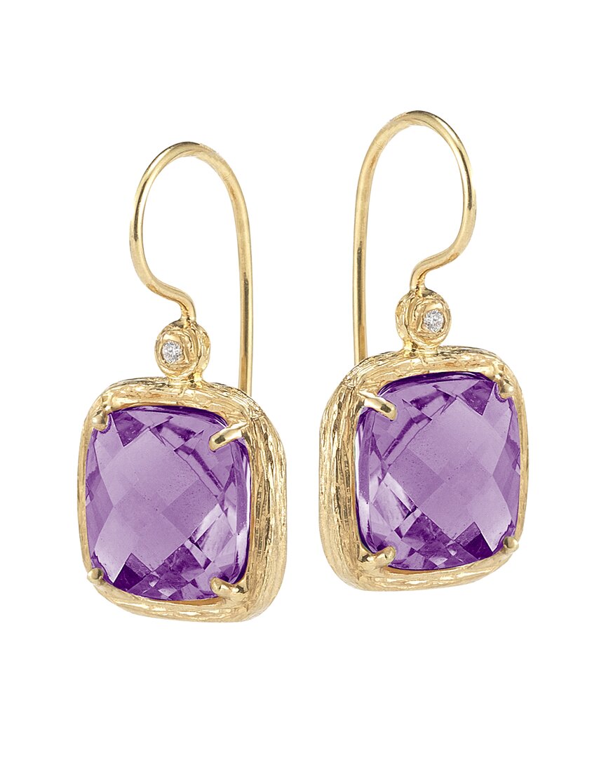 I. Reiss Color Collection 14k 3.79 Ct. Tw. Diamond & Amethyst Earrings