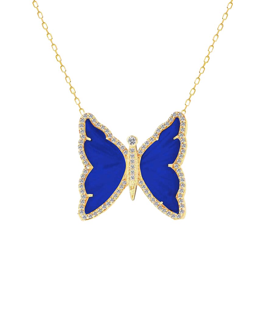 Gabi Rielle Lapis Jeweled Butterfly Necklace