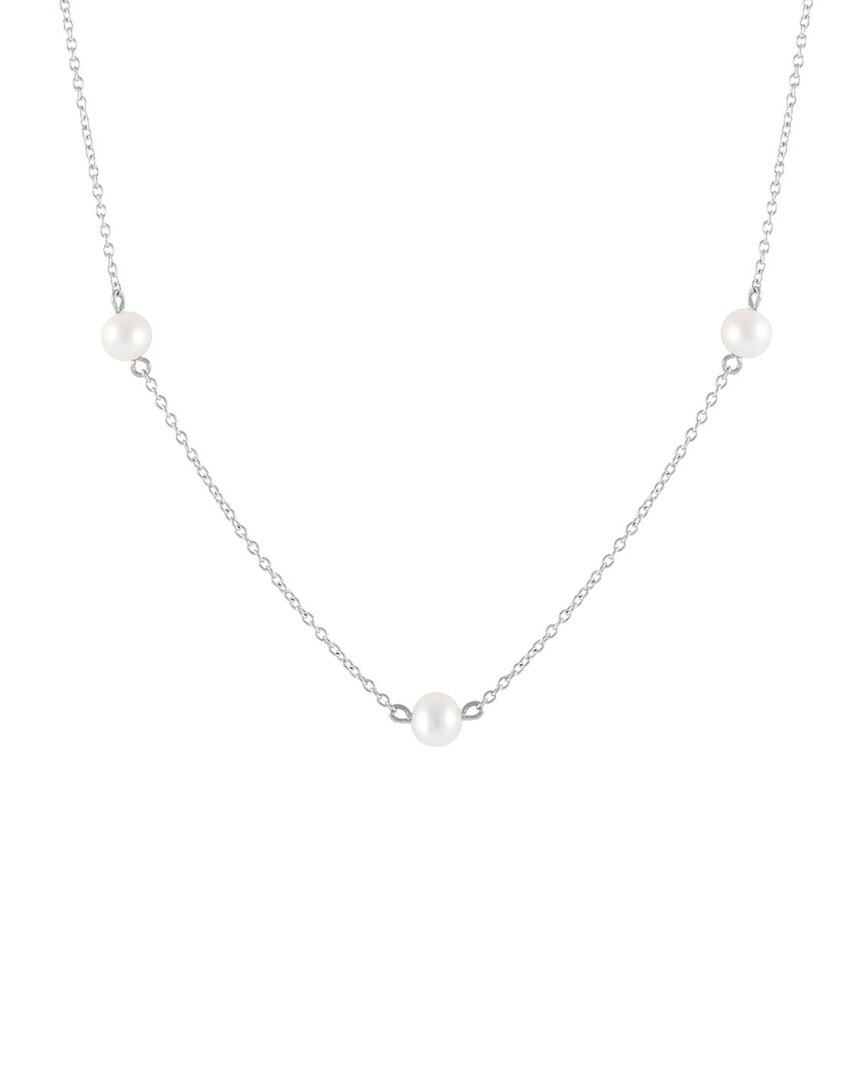 Splendid Pearls Rhodium Plated 4-5mm Pearl Necklace