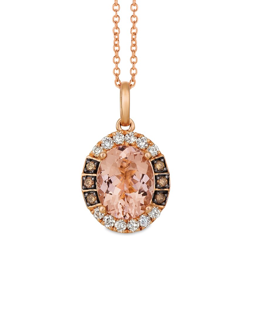 Le Vian 14k Rose Gold 2.10 Ct. Tw. Diamond & Morganite Necklace