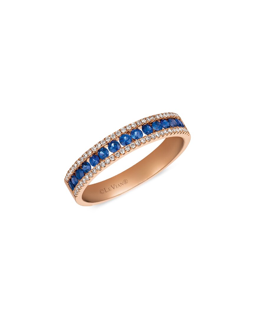 Shop Le Vian 14k Rose Gold 0.57 Ct. Tw. Diamond & Sapphire Ring