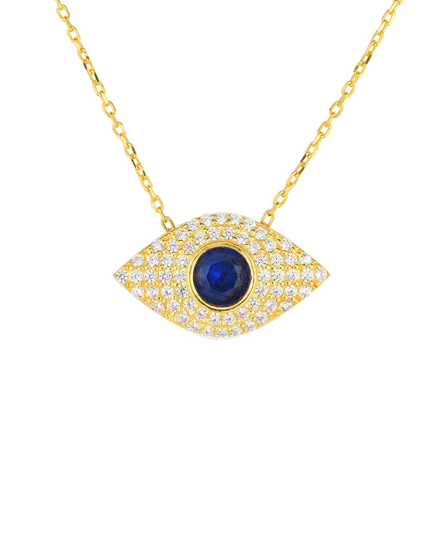 Sphera Milano 18k Gold Over Silver Cz Evil Eye Necklace