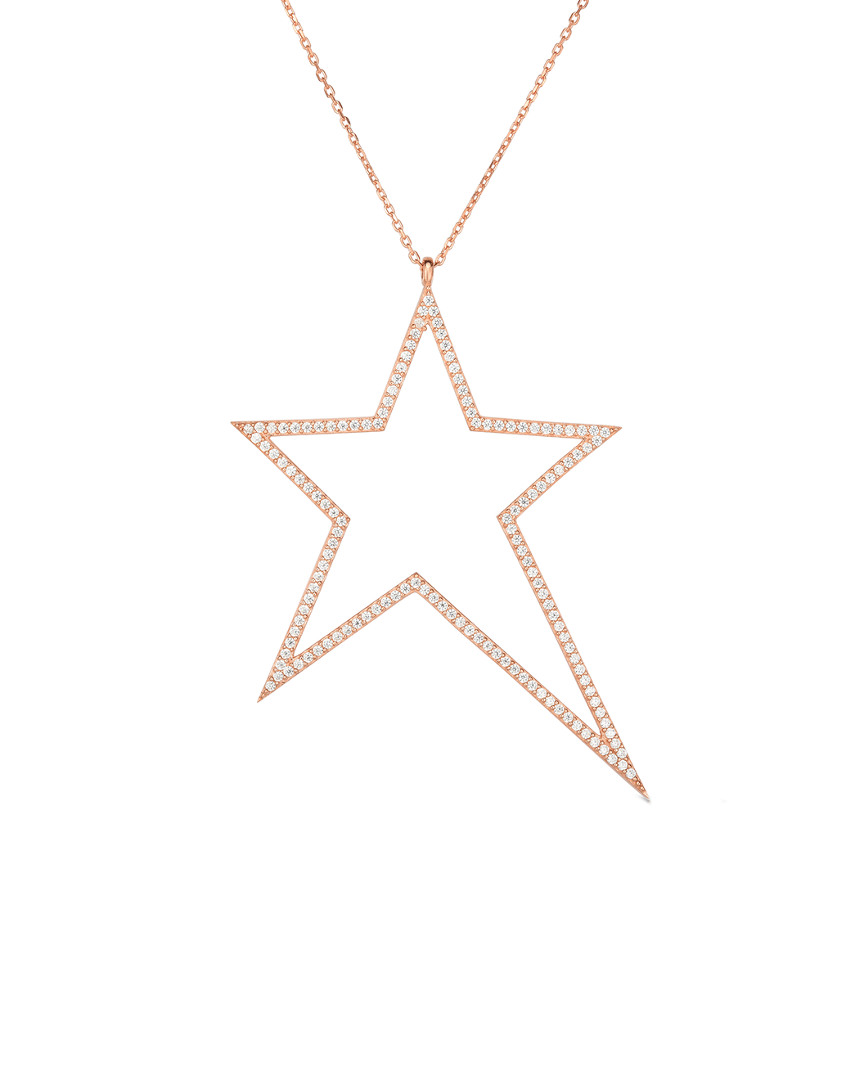 Sphera Milano 18k Rose Gold Vermeil Cz Star Necklace