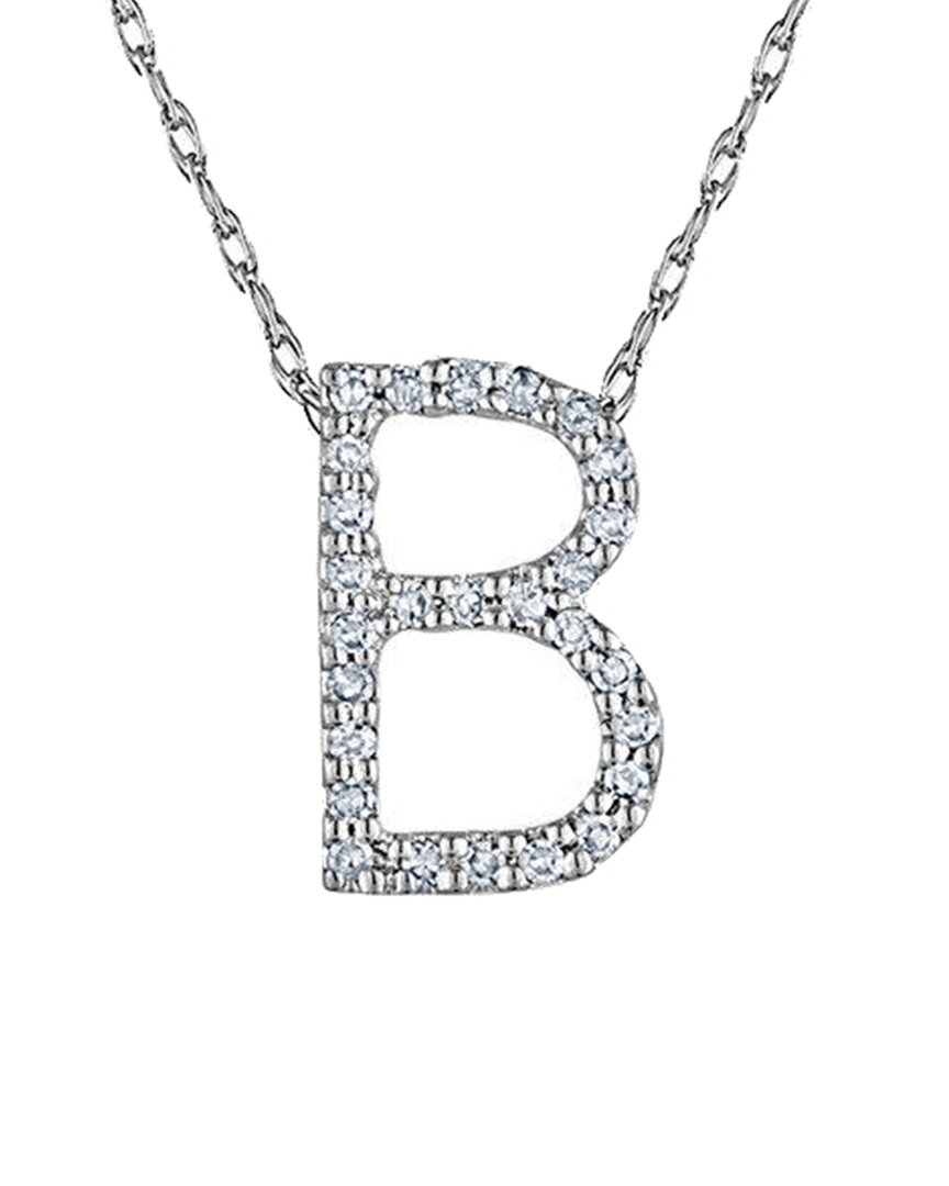 Suzy Levian 14k Diamond Initial Necklace (a-z)