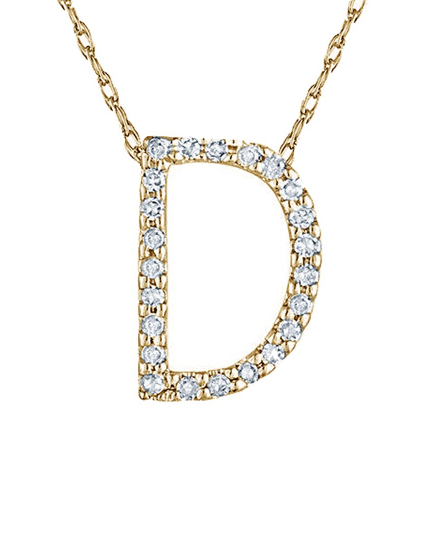 Suzy Levian 14k Diamond Initial Necklace (a-z) In Multi