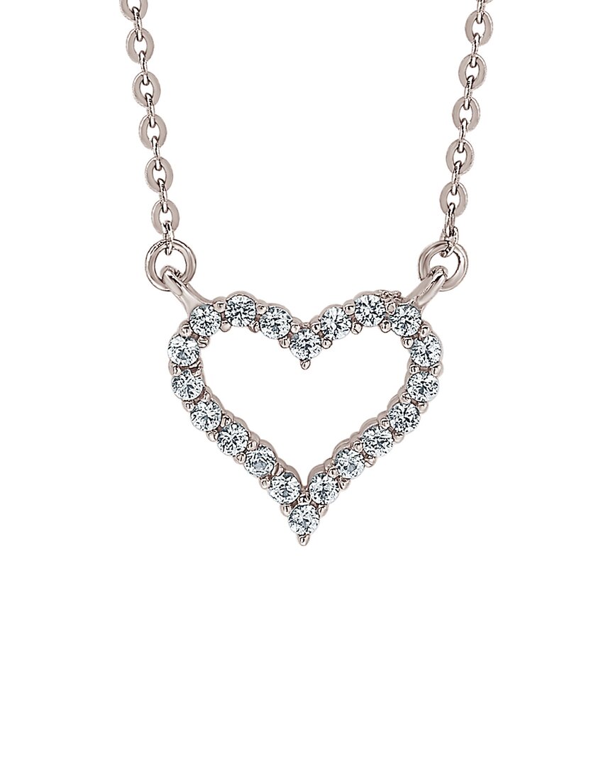 Shop Suzy Levian 14k 0.25 Ct. Tw. Diamond Heart Necklace