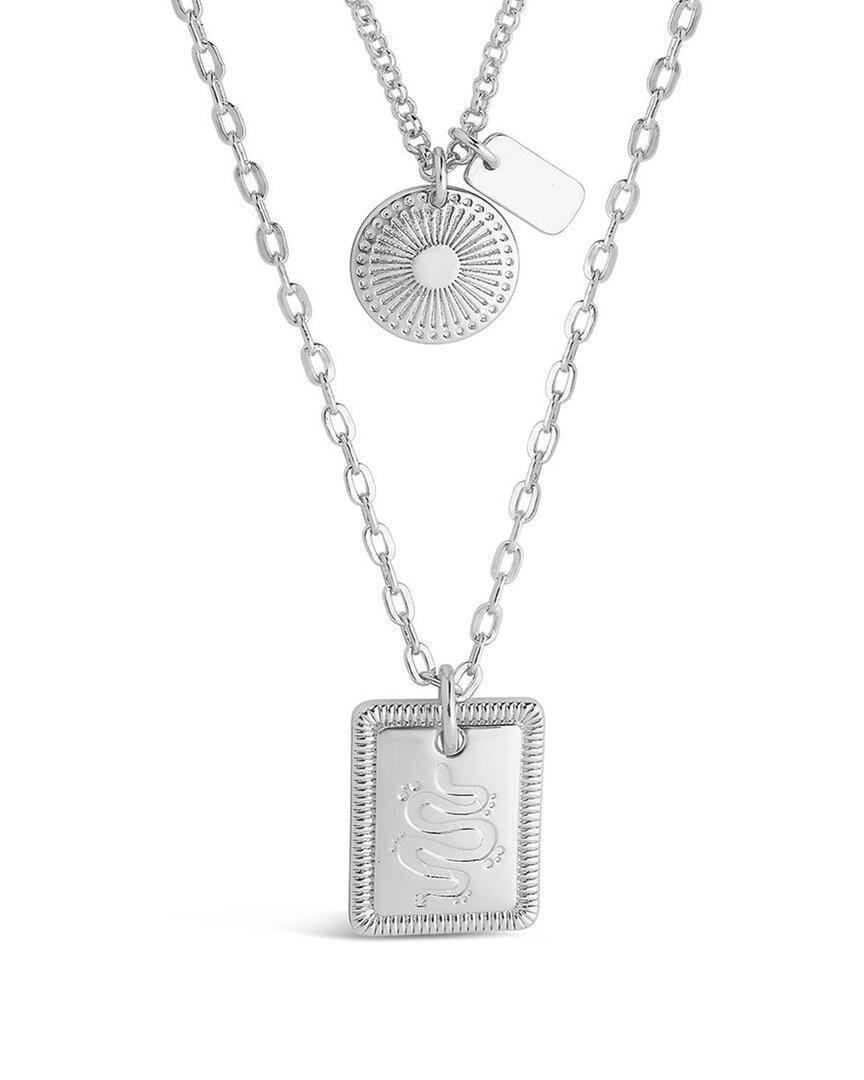 Sterling Forever Rhodium Plated Layered Necklace