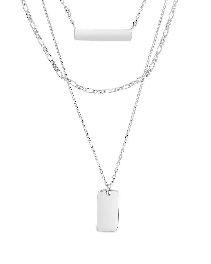 Sterling Forever Rhodium Plated Layered Necklace