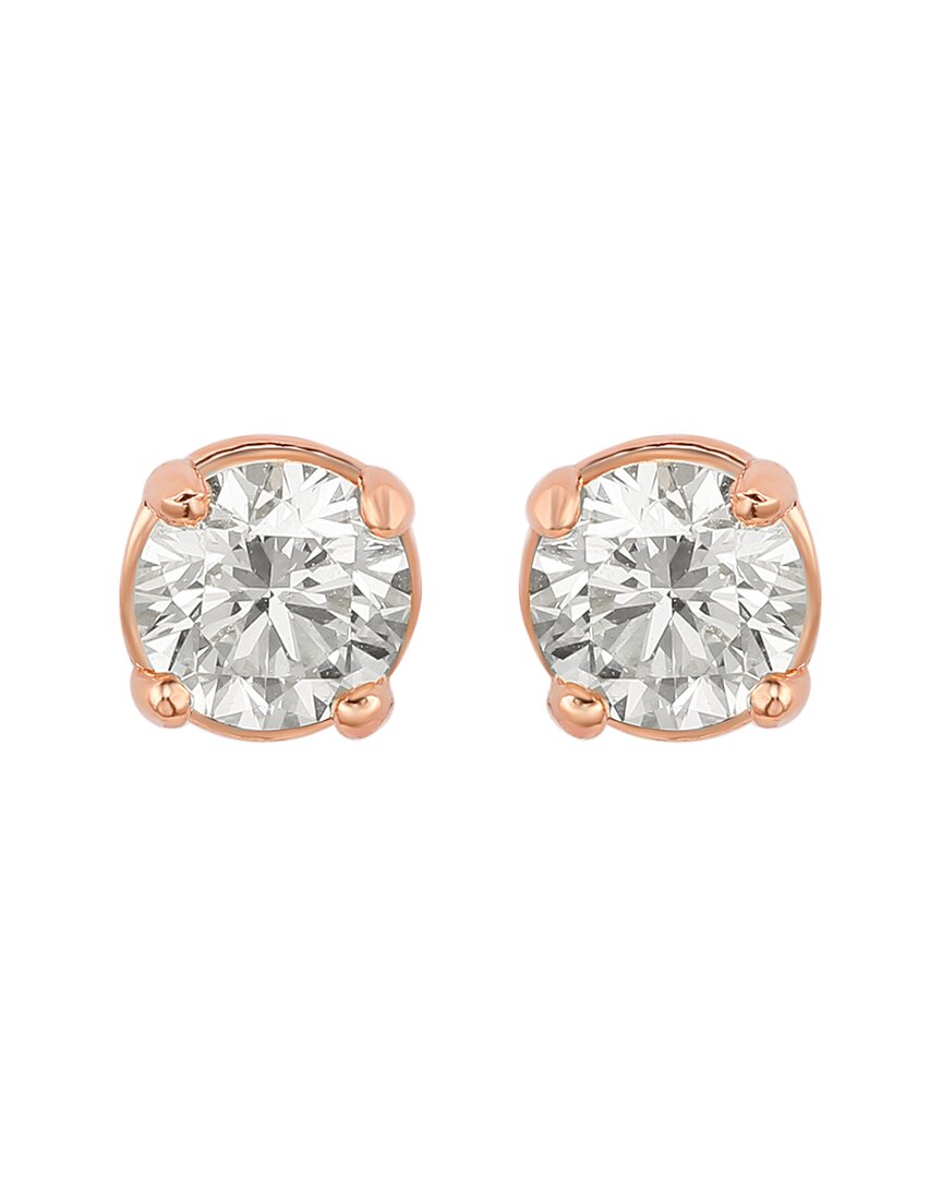 Suzy Levian 14k Rose Gold 0.33 Ct. Tw. Studs In White