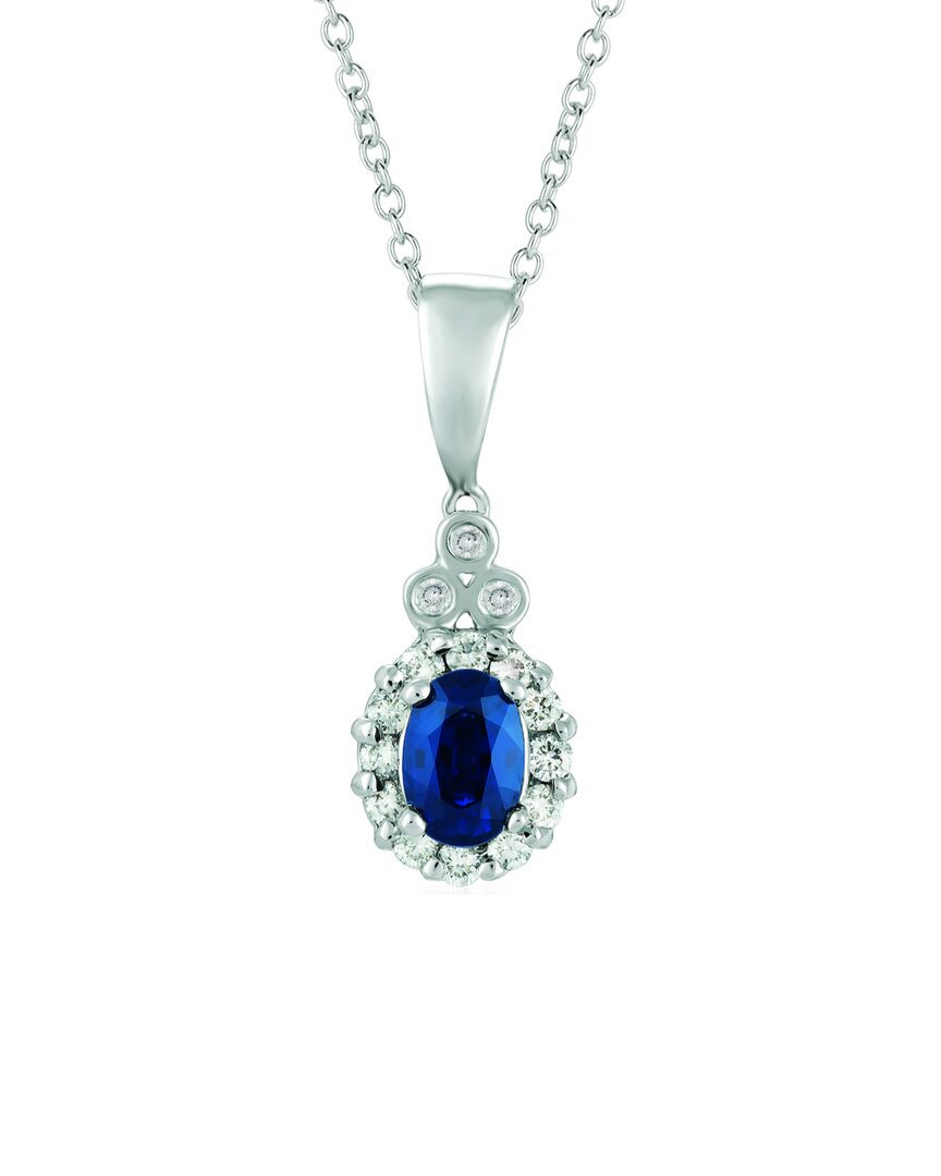 Le Vian 14k Vanilla Gold 0.70 Ct. Tw. Diamond & Sapphire Pendant Necklace